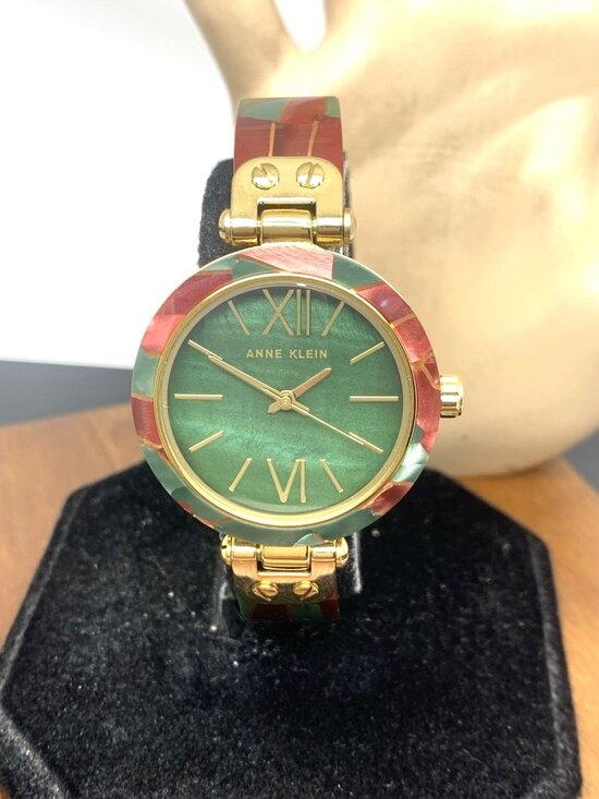 Anne Klein Women\'s Watch 10/9652 Quartz Green Burgundy Gold Stainless Steel 34mm main image 11